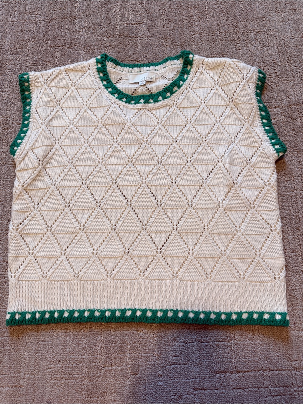 Pinch x Anthropologie Cream Sweater Vest Sz M